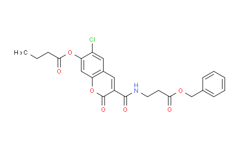 CAS No. 1029773-10-1, 3-((3-(Benzyloxy)-3-oxopropyl)carbamoyl)-6-chloro-2-oxo-2H-chromen-7-yl butyrate