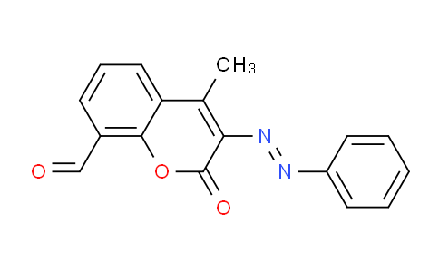 CAS No. 554419-74-8, 4-Methyl-2-oxo-3-(phenyldiazenyl)-2H-chromene-8-carbaldehyde