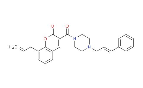 CAS No. 6013-87-2, 8-Allyl-3-(4-cinnamylpiperazine-1-carbonyl)-2H-chromen-2-one