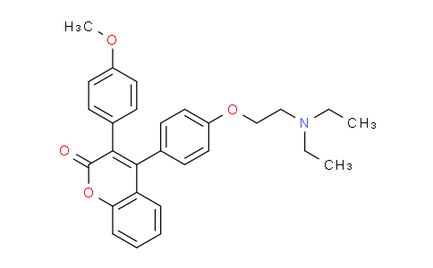 CAS No. 3450-73-5, 4-(4-(2-(Diethylamino)ethoxy)phenyl)-3-(4-methoxyphenyl)-2H-chromen-2-one