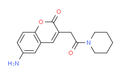 CAS No. 18144-59-7, 6-Amino-3-(2-oxo-2-(piperidin-1-yl)ethyl)-2H-chromen-2-one