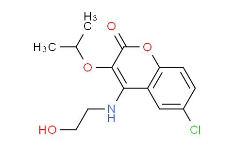 CAS No. 92297-93-3, 6-Chloro-4-((2-hydroxyethyl)amino)-3-isopropoxy-2H-chromen-2-one