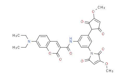 CAS No. 2048273-62-5, 7-(Diethylamino)-N-(3-(3-methoxy-2,5-dioxo-2,5-dihydro-1H-pyrrol-1-yl)-5-(3-methoxy-2,5-dioxocyclopent-3-en-1-yl)phenyl)-2-oxo-2H-chromene-3-carboxamide