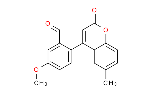 CAS No. 820209-61-8, 5-Methoxy-2-(6-methyl-2-oxo-2H-chromen-4-yl)benzaldehyde
