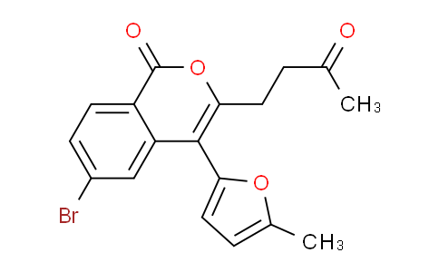 CAS No. 917571-25-6, 6-Bromo-4-(5-methylfuran-2-yl)-3-(3-oxobutyl)-1H-isochromen-1-one