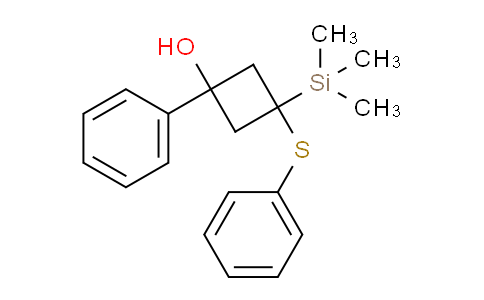 CAS No. 86488-90-6, 1-Phenyl-3-(phenylthio)-3-(trimethylsilyl)cyclobutanol