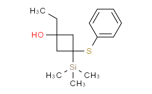 CAS No. 86573-83-3, 1-Ethyl-3-(phenylthio)-3-(trimethylsilyl)cyclobutanol