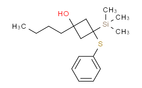 CAS No. 86573-84-4, 1-Butyl-3-(phenylthio)-3-(trimethylsilyl)cyclobutanol