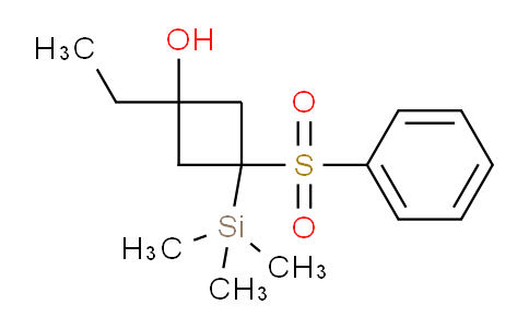 CAS No. 88068-14-8, 1-Ethyl-3-(phenylsulfonyl)-3-(trimethylsilyl)cyclobutanol
