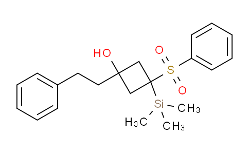 CAS No. 88068-16-0, 1-Phenethyl-3-(phenylsulfonyl)-3-(trimethylsilyl)cyclobutanol