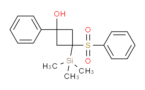 CAS No. 88068-17-1, 1-Phenyl-3-(phenylsulfonyl)-3-(trimethylsilyl)cyclobutanol