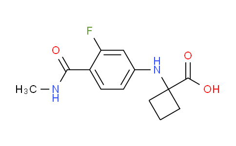 CAS No. 2227589-22-0, 1-[3-fluoro-4-(methylcarbamoyl)anilino]cyclobutane-1-carboxylic acid