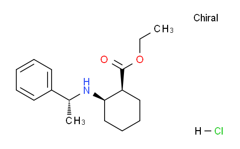 CAS No. 1346773-51-0, ethyl (1S,2R)-2-(((R)-1-phenylethyl)amino)cyclohexane-1-carboxylate hydrochloride