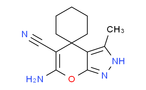 CAS No. 300839-23-0, 6'-Amino-3'-methyl-2'H-spiro[cyclohexane-1,4'-pyrano[2,3-c]pyrazole]-5'-carbonitrile