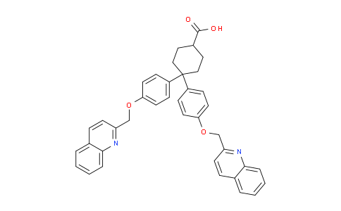 CAS No. 195050-52-3, 4,4-Bis(4-(quinolin-2-ylmethoxy)phenyl)cyclohexanecarboxylic acid