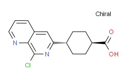 CAS No. 1234349-07-5, trans-4-(8-Chloro-1,7-naphthyridin-6-yl)cyclohexanecarboxylic acid