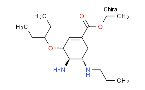 CAS No. 312904-15-7, 1-Cyclohexene-1-carboxylic acid, 4-amino-3-(1-ethylpropoxy)-5-(2-propen-1-ylamino)-, ethyl ester, (3R,4R,5S)-