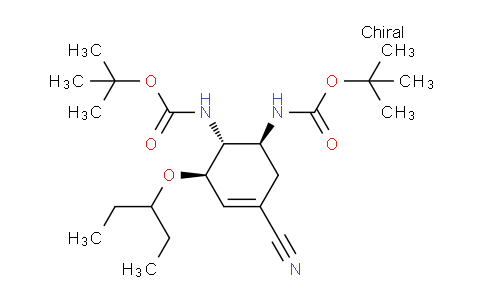 CAS No. 891831-20-2, di-tert-butyl ((1S,2R,3R)-5-cyano-3-(pentan-3-yloxy)cyclohex-4-ene-1,2-diyl)dicarbamate