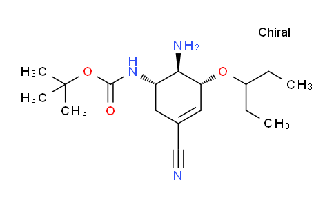 CAS No. 891831-21-3, tert-butyl ((1S,5R,6R)-6-amino-3-cyano-5-(pentan-3-yloxy)cyclohex-3-en-1-yl)carbamate