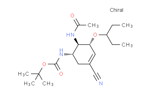 CAS No. 891831-22-4, tert-butyl ((1S,5R,6R)-6-acetamido-3-cyano-5-(pentan-3-yloxy)cyclohex-3-en-1-yl)carbamate