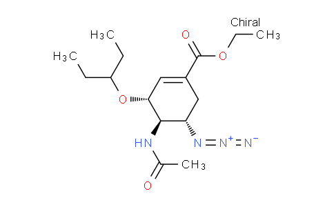 CAS No. 204255-06-1, ethyl (3R,4R,5S)-4-acetamido-5-azido-3-pentan-3-yloxycyclohexene-1-carboxylate