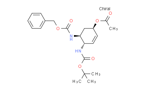 CAS No. 927395-50-4, (1R,4S,5S)-5-(((benzyloxy)carbonyl)amino)-4-((tert-butoxycarbonyl)amino)cyclohex-2-en-1-yl acetate