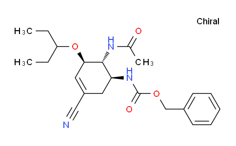 CAS No. 927395-63-9, Carbamic acid, N-[(1S,5R,6R)-6-(acetylamino)-3-cyano-5-(1-ethylpropoxy)-3-cyclohexen-1-yl]-, phenylmethyl ester