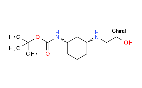 CAS No. 1260590-55-3, tert-Butyl ((1S,3R)-3-((2-hydroxyethyl)amino)cyclohexyl)carbamate