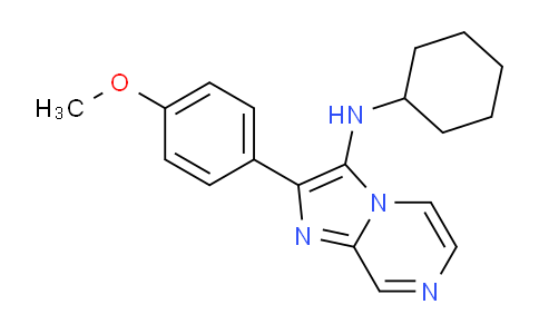 CAS No. 879592-32-2, N-Cyclohexyl-2-(4-methoxyphenyl)imidazo[1,2-a]pyrazin-3-amine
