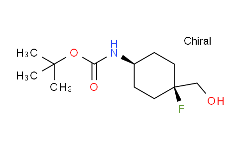 CAS No. 2231666-13-8, tert-butyl cis-N-[4-fluoro-4-(hydroxymethyl)cyclohexyl]carbamate