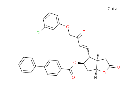 CAS No. 54324-79-7, (3aR,4R,5R,6aS)-4-((E)-4-(3-chlorophenoxy)-3-oxobut-1-en-1-yl)-2-oxohexahydro-2H-cyclopenta[b]furan-5-yl [1,1'-biphenyl]-4-carboxylate