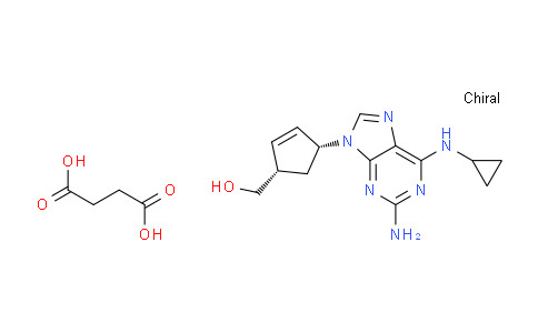 CAS No. 168146-84-7, ((1S,4R)-4-(2-Amino-6-(cyclopropylamino)-9H-purin-9-yl)cyclopent-2-en-1-yl)methanol succinate