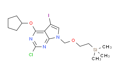 CAS No. 1618663-33-4, 2-Chloro-4-(cyclopentyloxy)-5-iodo-7-[[2-(trimethylsilyl)ethoxy]methyl]-7H-pyrrolo[2,3-d]pyrimidine