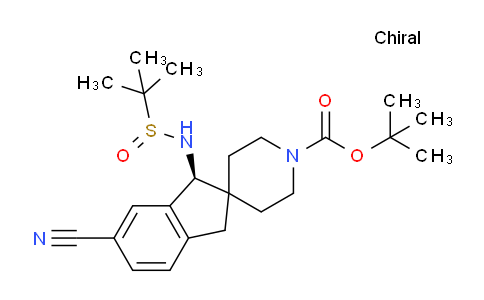 CAS No. 2245085-79-2, tert-butyl (S)-1-(((R)-tert-butylsulfinyl)amino)-6-cyano-1,3-dihydrospiro[indene-2,4`-piperidine]-1`-carboxylate