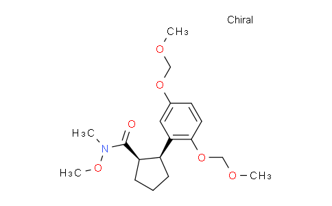 CAS No. 533884-63-8, Cyclopentanecarboxamide,2-[2,5-bis(methoxymethoxy)phenyl]-N-methoxy-N-methyl-,(1R,2S)-rel-