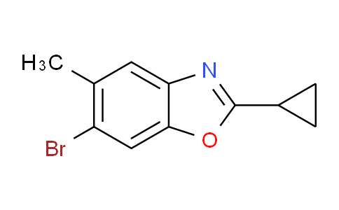 CAS No. 1267224-21-4, 6-bromo-2-cyclopropyl-5-methylbenzo[d]oxazole