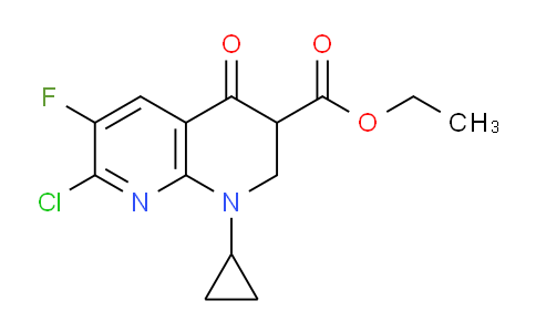 CAS No. 125290-81-5, ethyl 7-chloro-1-cyclopropyl-6-fluoro-4-oxo-1,2,3,4-tetrahydro-1,8-naphthyridine-3-carboxylate