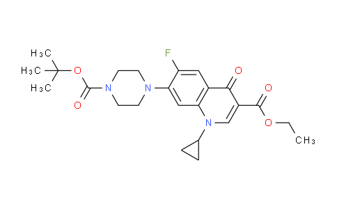 CAS No. 952653-63-3, ethyl 7-(4-(tert-butoxycarbonyl)piperazin-1-yl)-1-cyclopropyl-6-fluoro-4-oxo-1,4-dihydroquinoline-3-carboxylate
