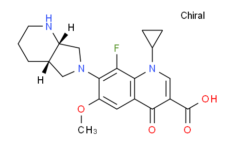 CAS No. 1029364-77-9, 1-cyclopropyl-8-fluoro-6-methoxy-7-((4aS,7aS)-octahydro-6H-pyrrolo[3,4-b]pyridin-6-yl)-4-oxo-1,4-dihydroquinoline-3-carboxylic acid