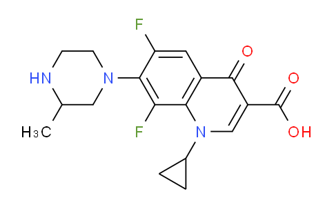 CAS No. 103460-89-5, 1-cyclopropyl-6,8-difluoro-7-(3-methylpiperazin-1-yl)-4-oxo-1,4-dihydroquinoline-3-carboxylic acid