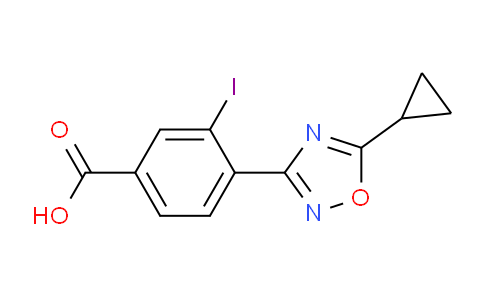 CAS No. 1131622-48-4, 4-(5-cyclopropyl-1,2,4-oxadiazol-3-yl)-3-iodobenzoic acid