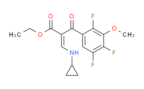 CAS No. 112811-70-8, ethyl (E)-3-(cyclopropylamino)-2-(2,4,5-trifluoro-3-methoxybenzoyl)acrylate
