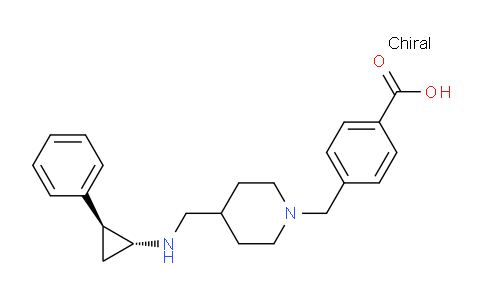 CAS No. 1401966-69-5, 4-((4-((((1R,2S)-2-phenylcyclopropyl)amino)methyl)piperidin-1-yl)methyl)benzoic acid