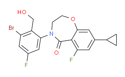 CAS No. 1660157-00-5, 4-(3-bromo-5-fluoro-2-(hydroxymethyl)phenyl)-8-cyclopropyl-6-fluoro-3,4-dihydrobenzo[f][1,4]oxazepin-5(2H)-one