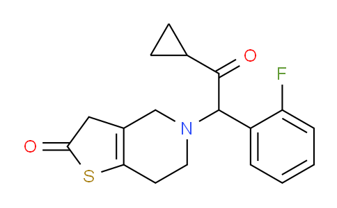 CAS No. 951380-42-0, 5-(2-cyclopropyl-1-(2-fluorophenyl)-2-oxoethyl)-4,5,6,7-tetrahydrothieno[3,2-c]pyridin-2(3H)-one
