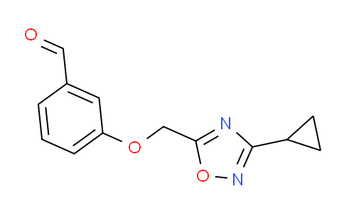 CAS No. 1227685-54-2, 3-((3-cyclopropyl-1,2,4-oxadiazol-5-yl)methoxy)benzaldehyde