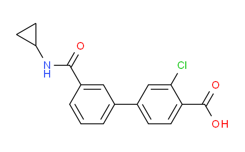 CAS No. 1261984-00-2, 3-chloro-3'-(cyclopropylcarbamoyl)-[1,1'-biphenyl]-4-carboxylic acid