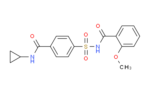 CAS No. 221667-31-8, N-((4-(Cyclopropylcarbamoyl)phenyl)sulfonyl)-2-methoxybenzamide
