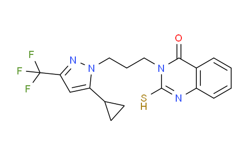 CAS No. 1006345-64-7, 3-(3-(5-Cyclopropyl-3-(trifluoromethyl)-1H-pyrazol-1-yl)propyl)-2-mercaptoquinazolin-4(3H)-one