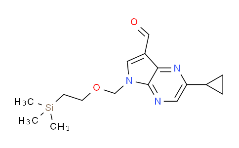 CAS No. 1185428-36-7, 2-Cyclopropyl-5-((2-(trimethylsilyl)ethoxy)methyl)-5H-pyrrolo[2,3-b]pyrazine-7-carbaldehyde